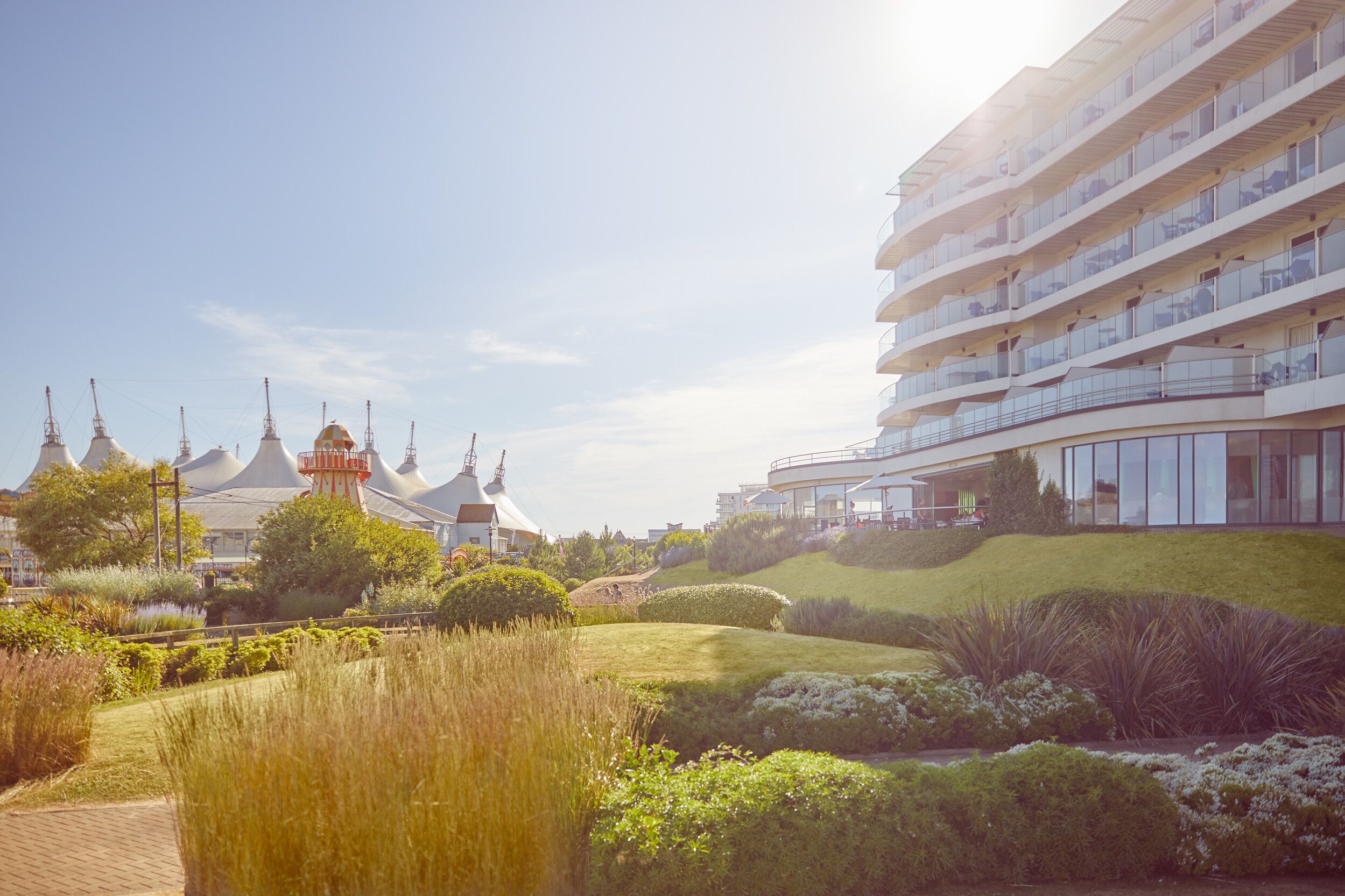An outdoor view of Ocean Hotel at Bognor Regis.