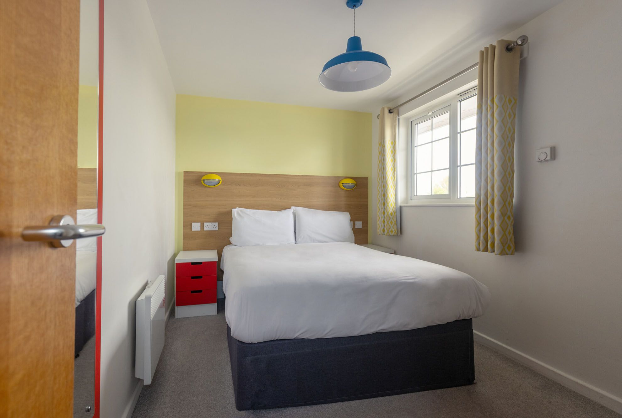 A double bedroom in our Fairground Apartments at Skegness.