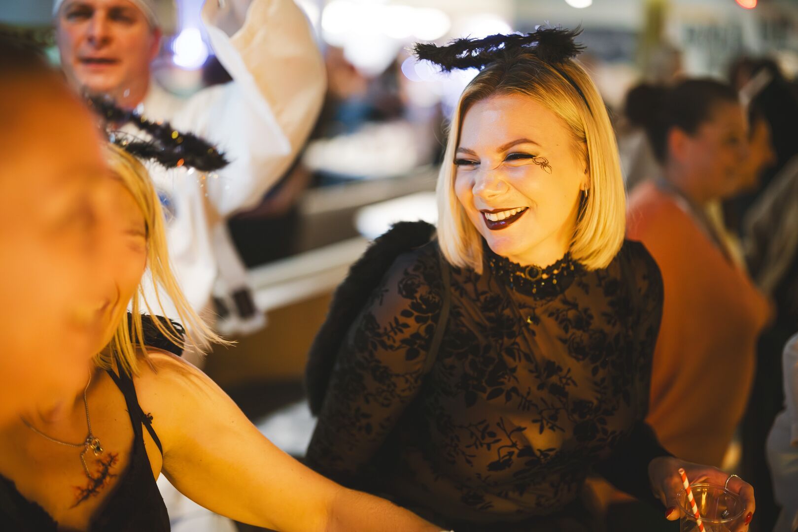 A close-up of a woman in fancy dress for a Halloweekender Bottomless Brunch.
