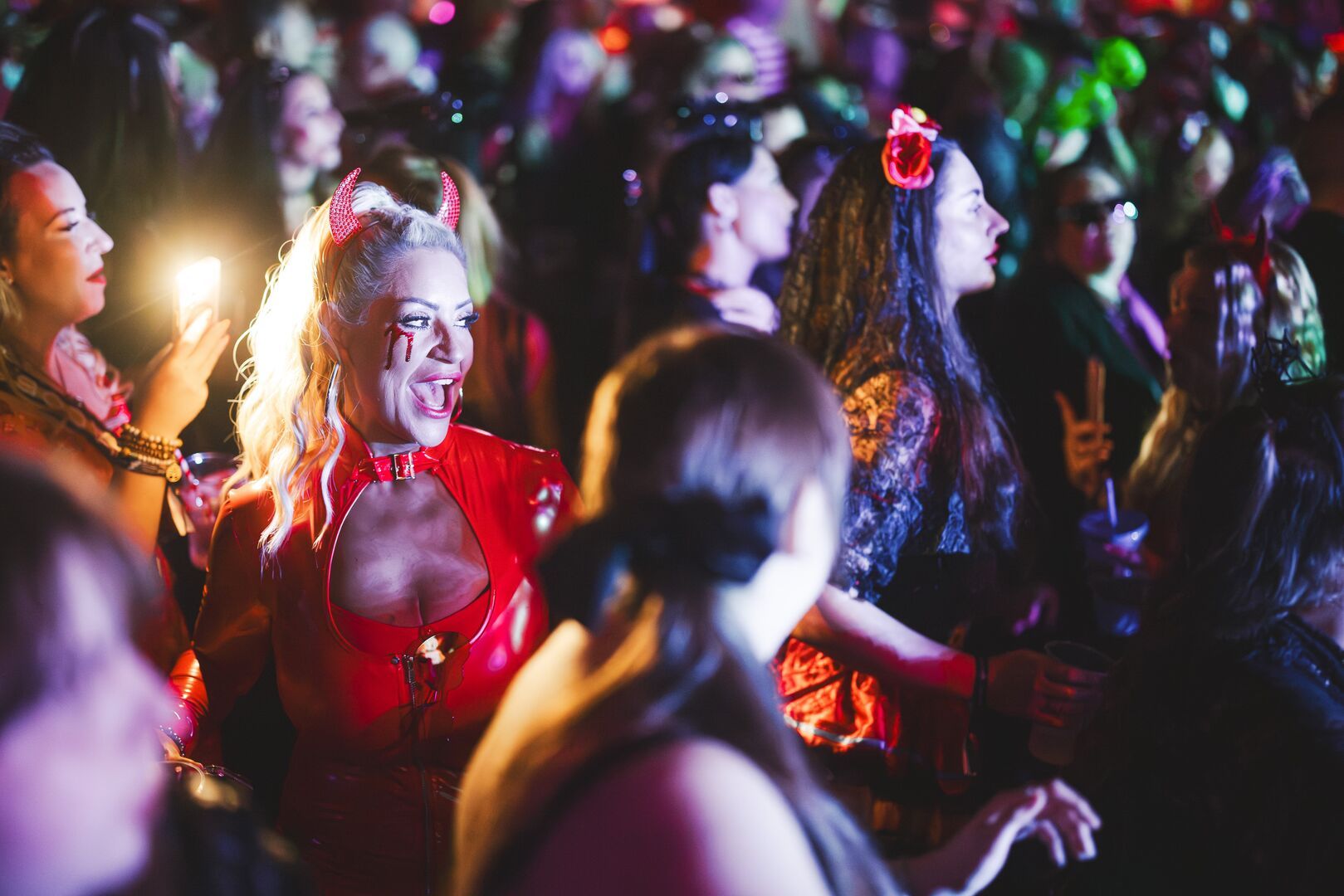 The audience at a Butlin's Halloweekender at Minehead resort.