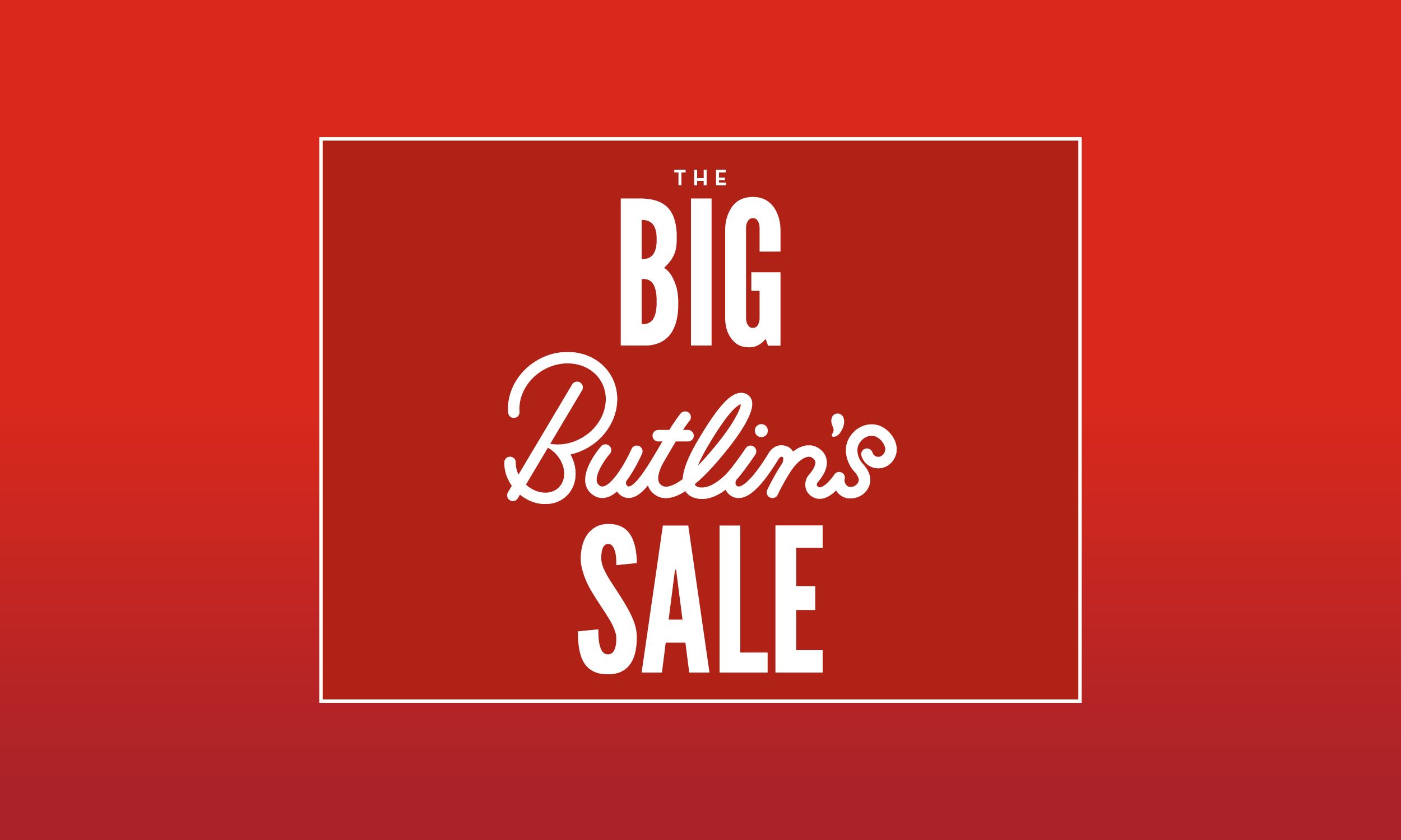 White text on a red background reads “The Big Butlin’s Sale,” promoting savings at Butlin’s.