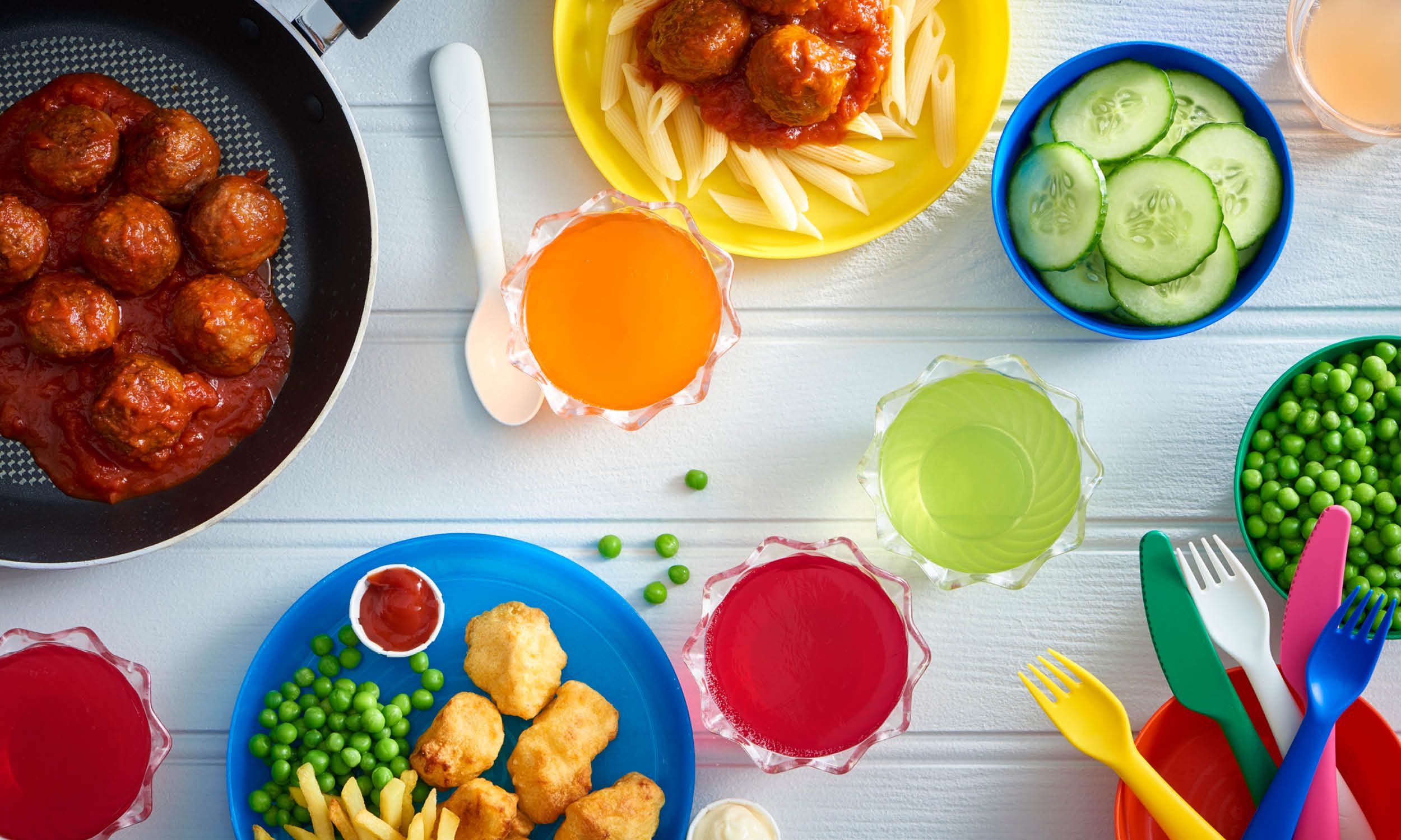 An assortment of dishes sit on a table, to represent the dining plan option Butlin's offers.