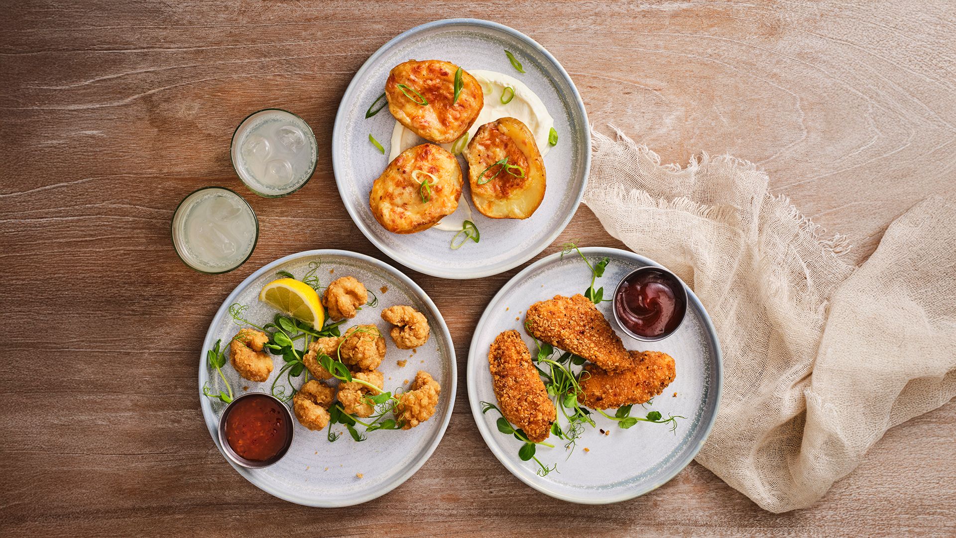 A photo of three dishes served at the Beachcomber Inn.