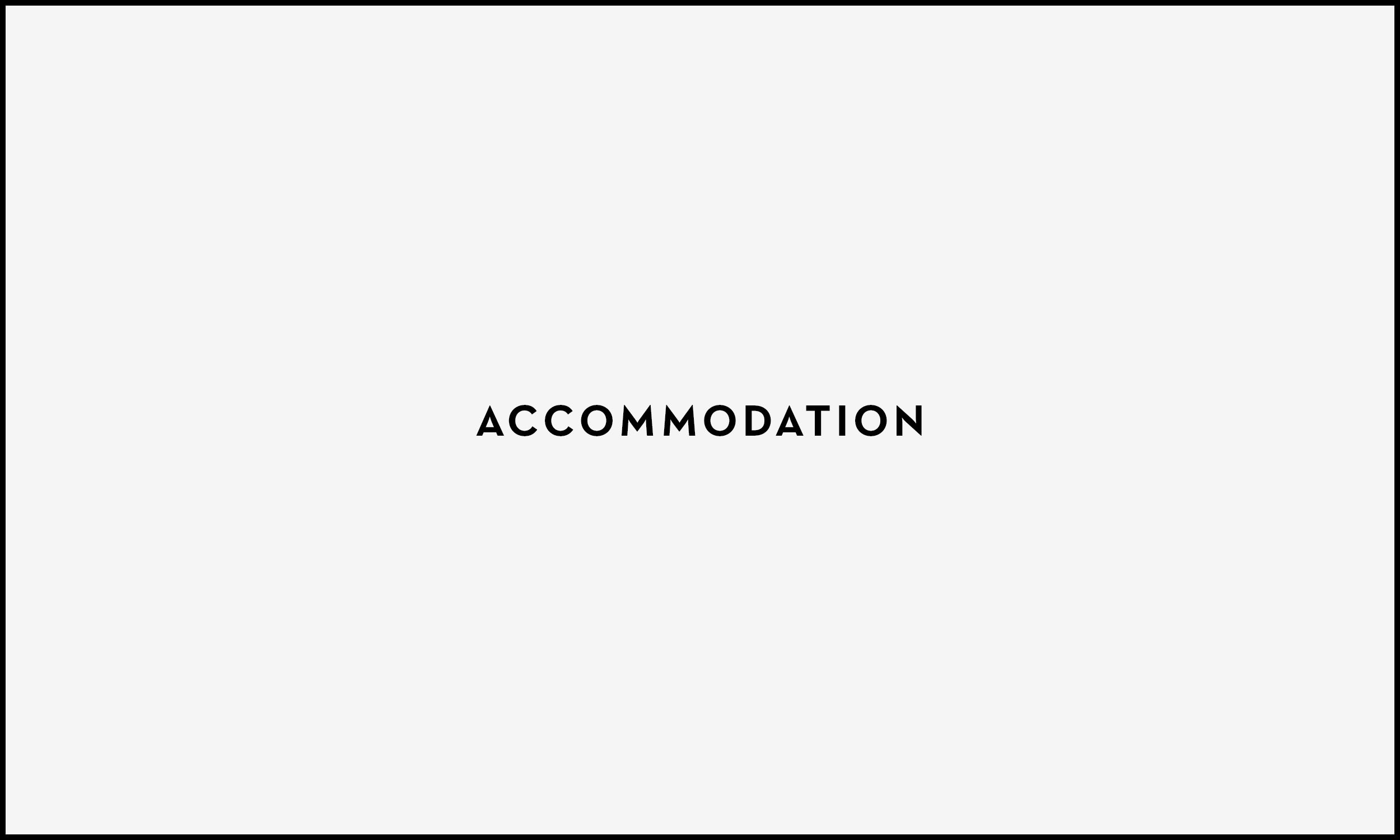 The image contains the text 'Accommodation' which is black and on a light grey background