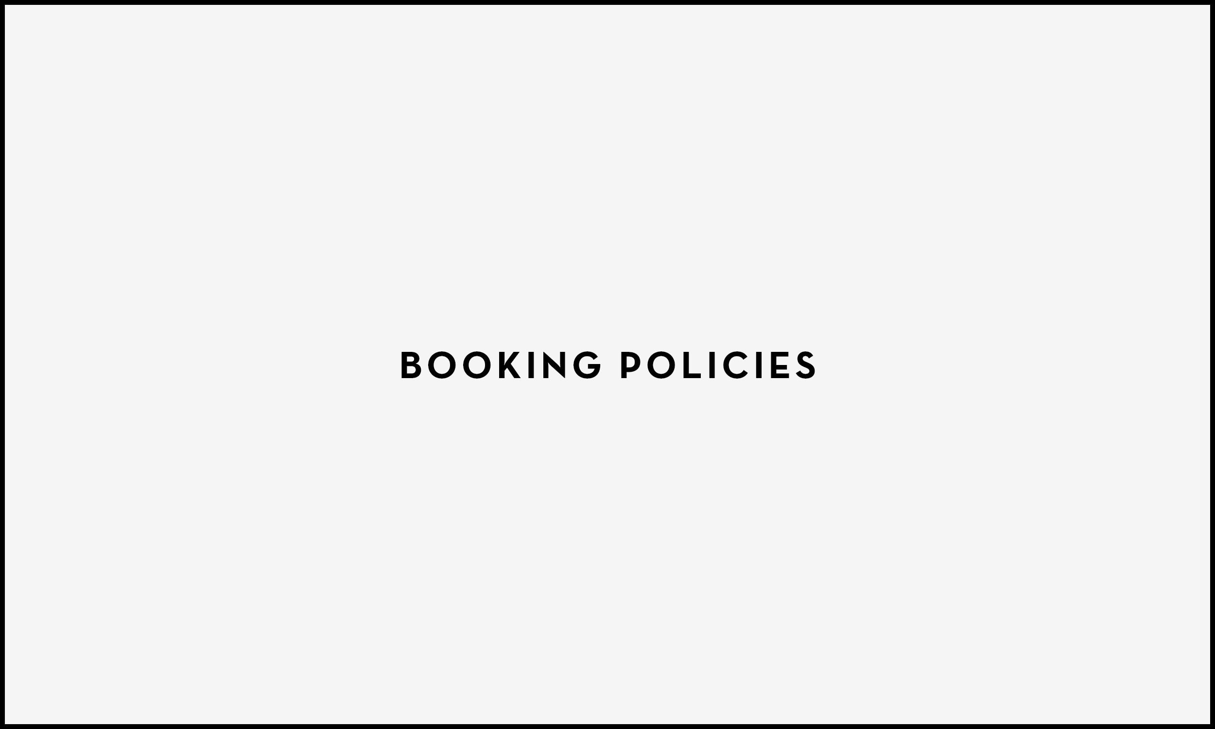The image contains the text 'Booking Polocies' which is black and on a light grey background