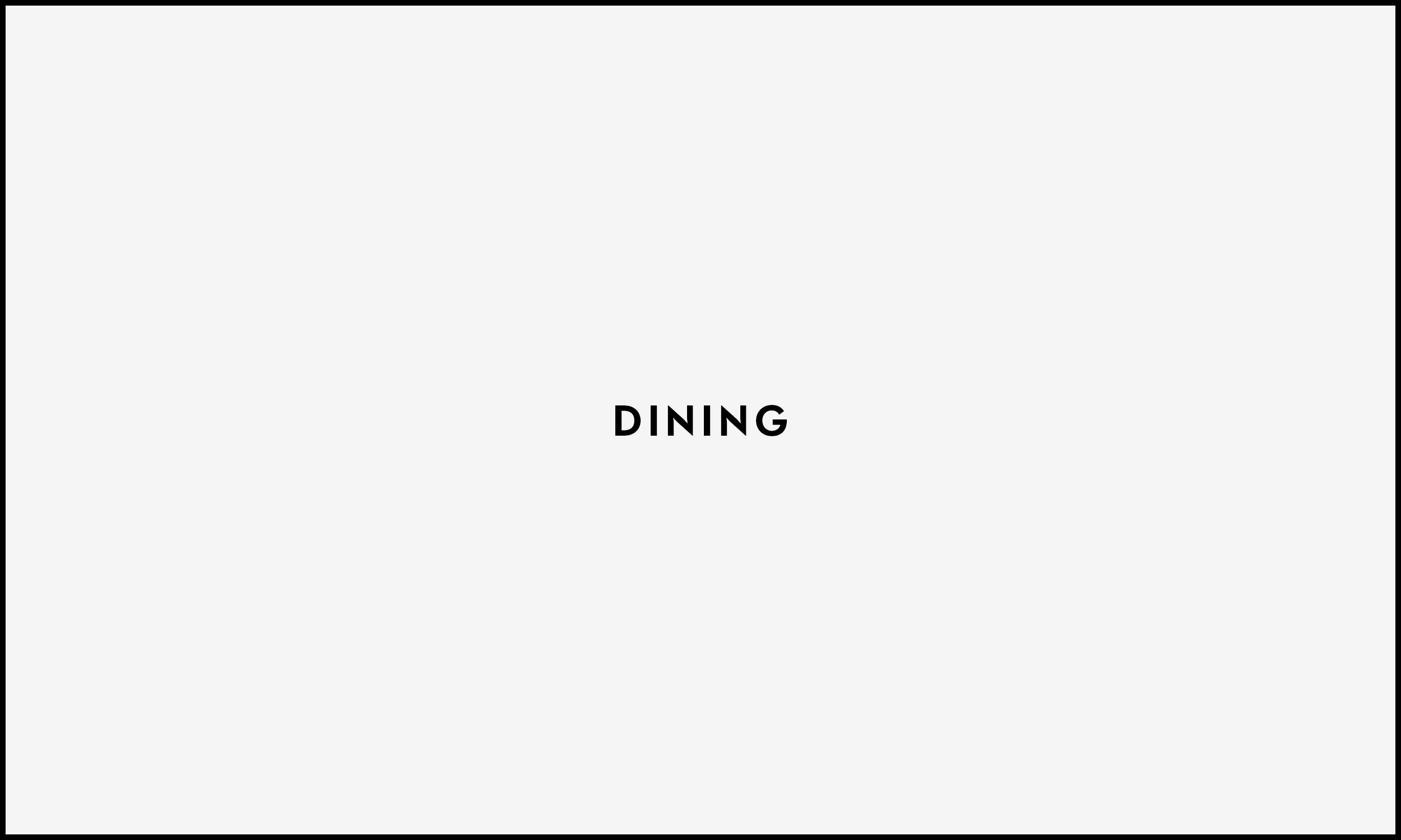 The image contains the text 'Dining' which is black and on a light grey background