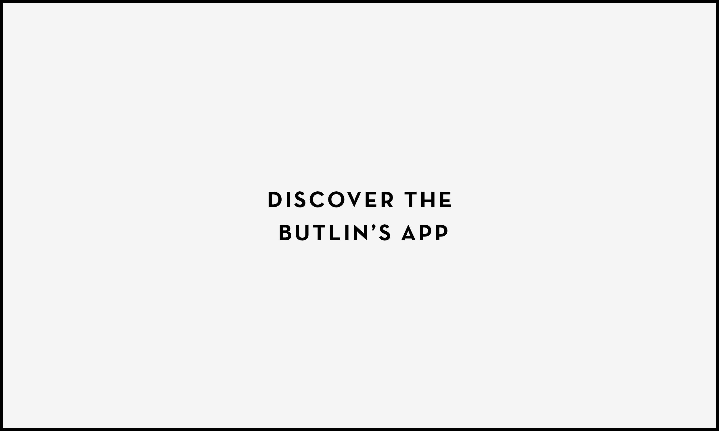 The image contains the text 'Discover the Butlin's app' which is black and on a light grey background