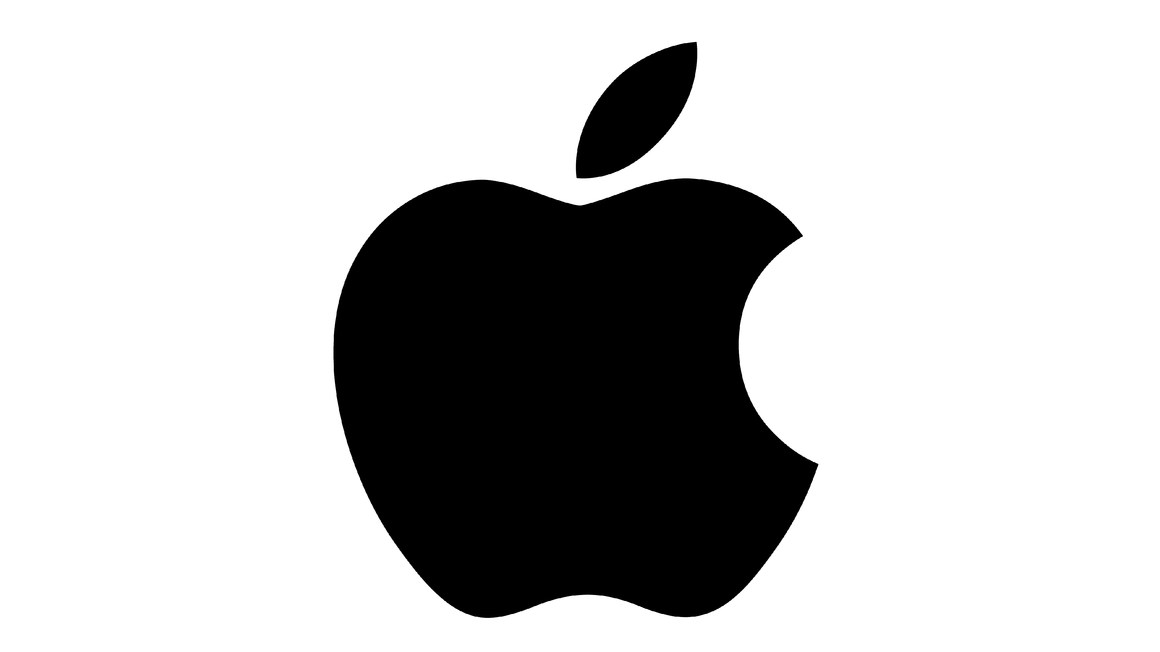 Black Apple logo with a bite taken out of the right side, representing Apple and iOS devices.