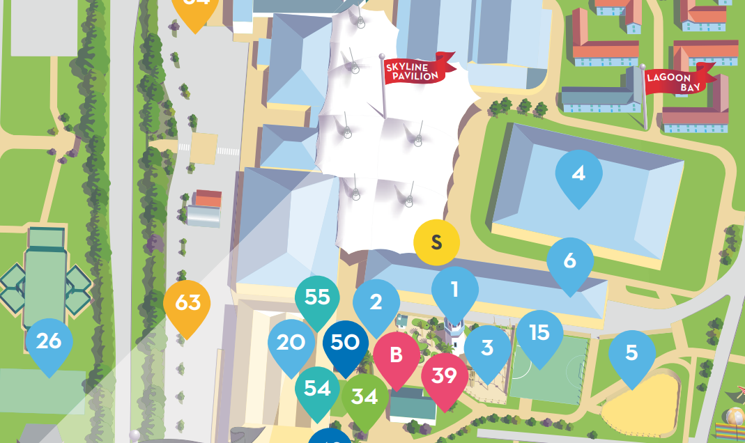 The resort map for Butlin's Skegness.