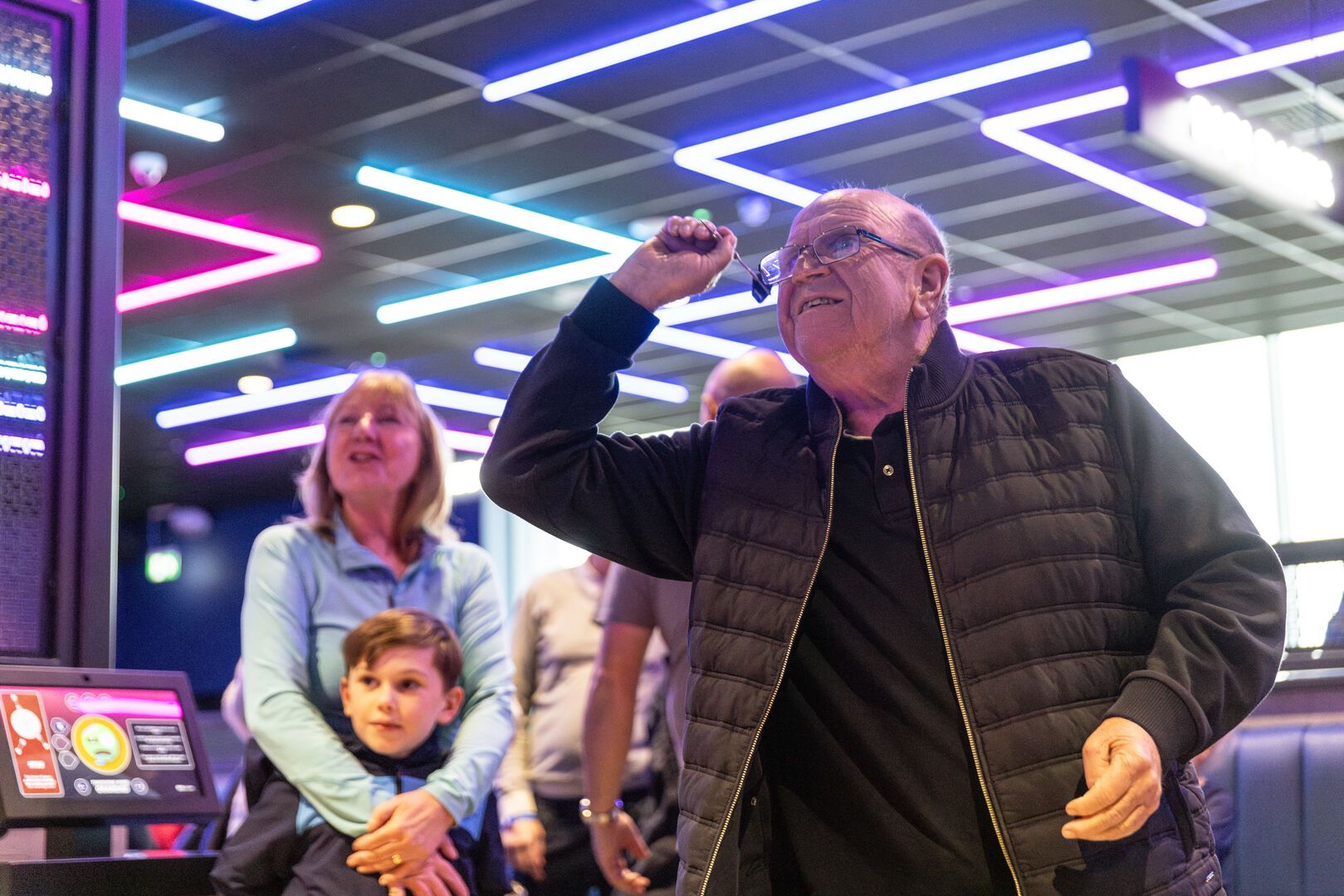 A family play Digi-Darts together at Bognor Regis.