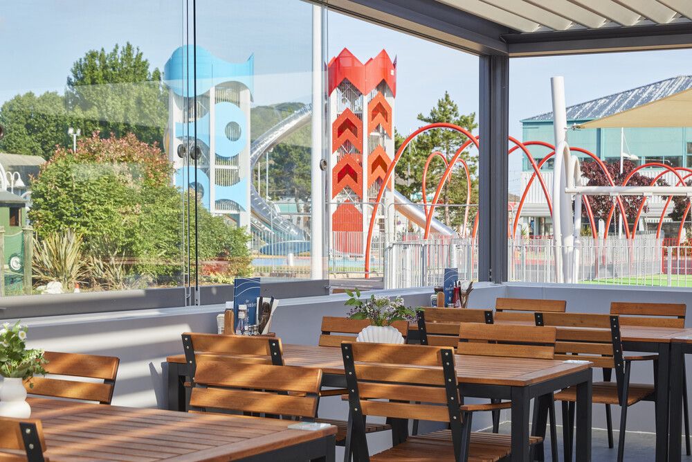 The Beachcomber Inn Terrace near the Butlin's Skypark at Minehead resort.