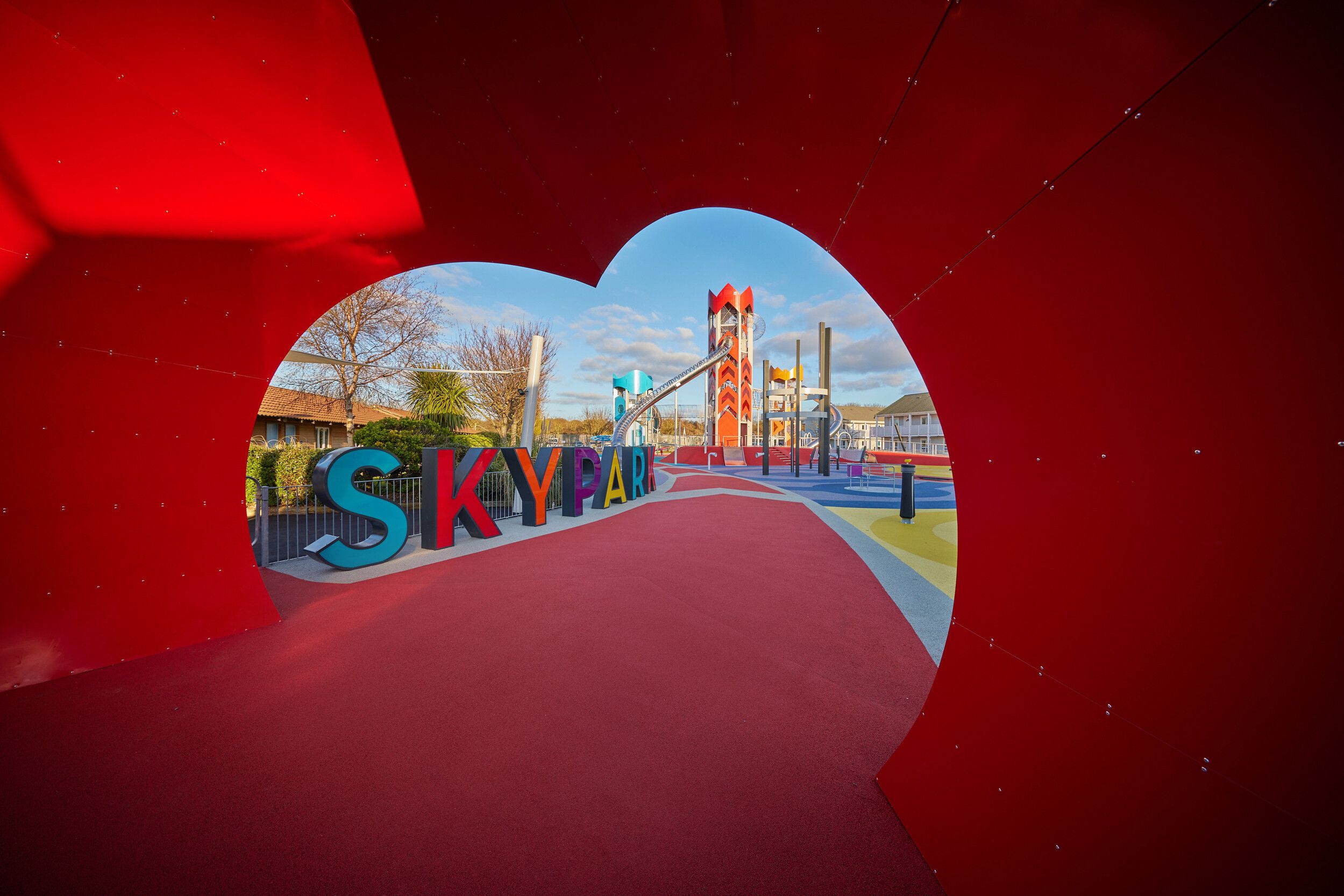 A colourful signage saying "SKYPARK".