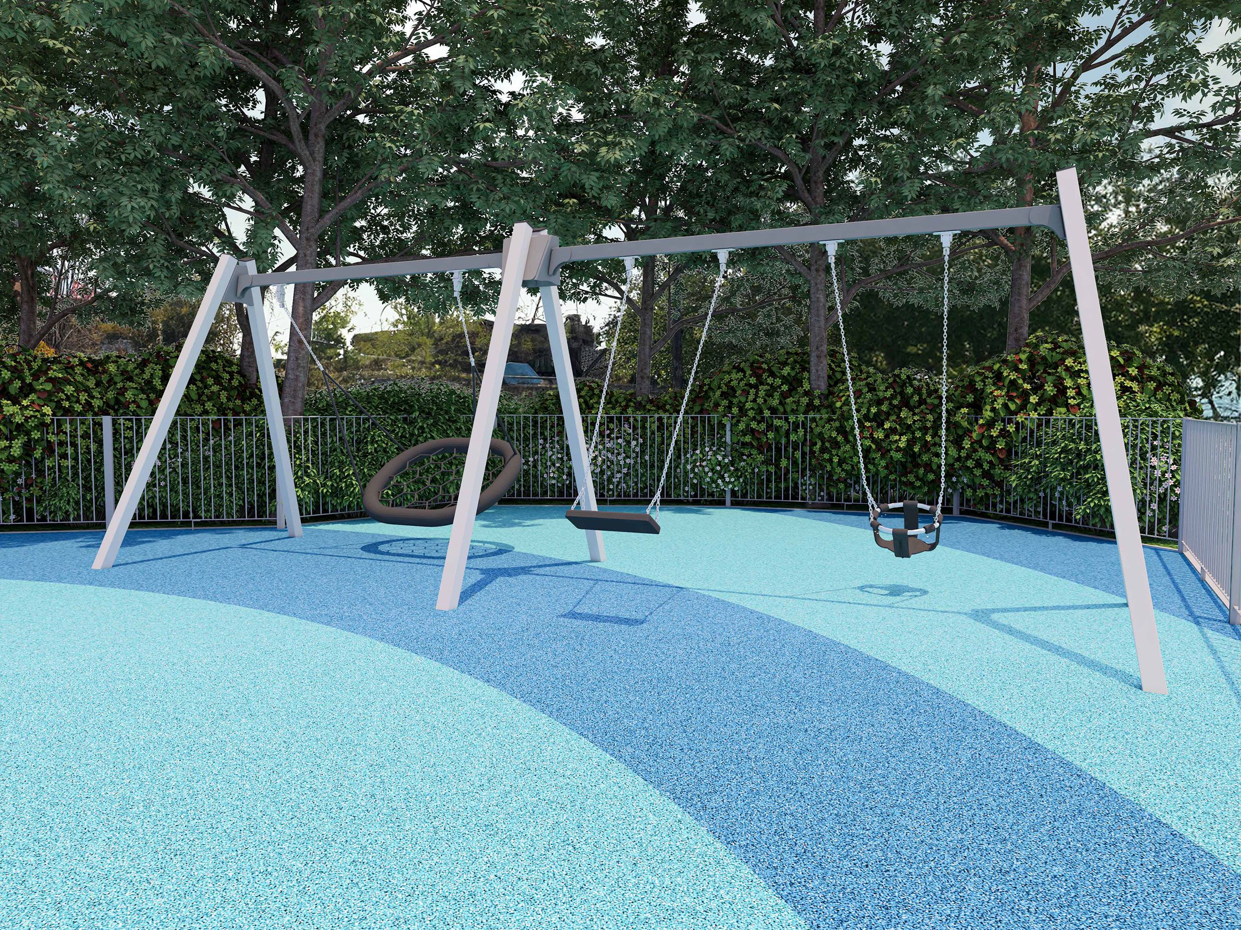 The swings in the Beachcomber Inn playground.