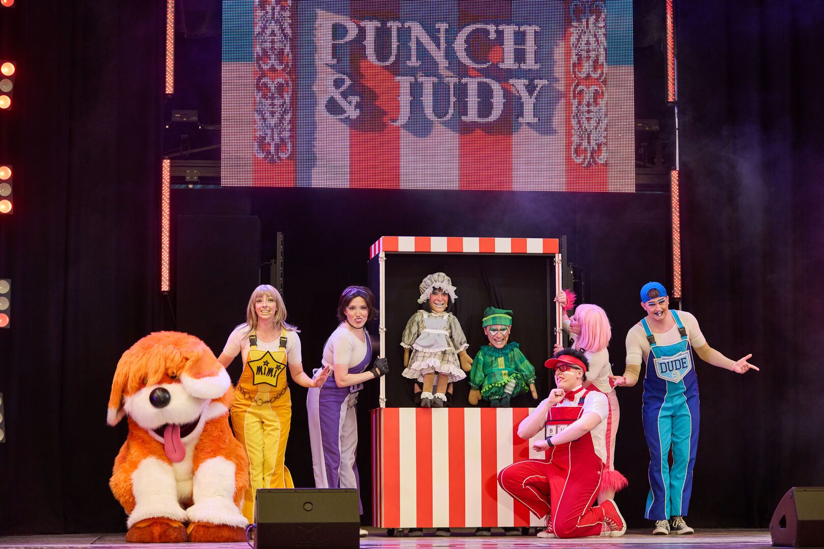 The Skyline Gang performing a Punch & Judy show.